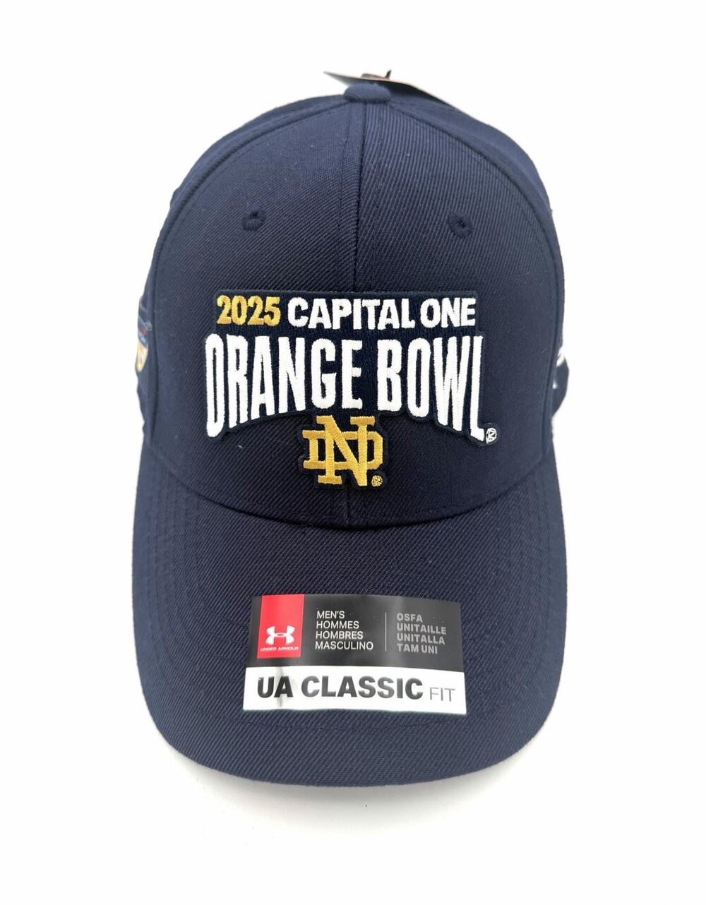 Notre Dame 2025 Sugar Bowl Hat NWT Under Armour Adjustable Cap Strap Navy